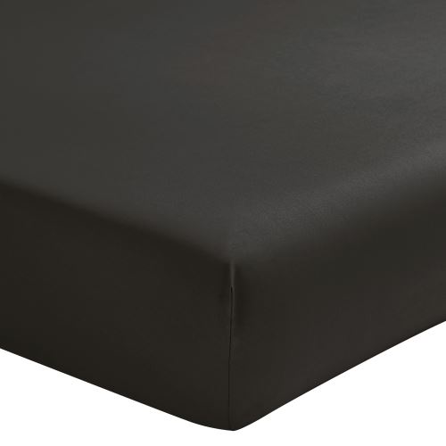 Essix - Percale coton Drap Housse Anthracite - 90 x 190 cm