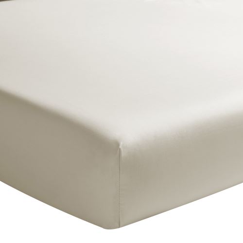 Essix - Drap housse Percale de coton uni Sésame - 160 x 200 cm