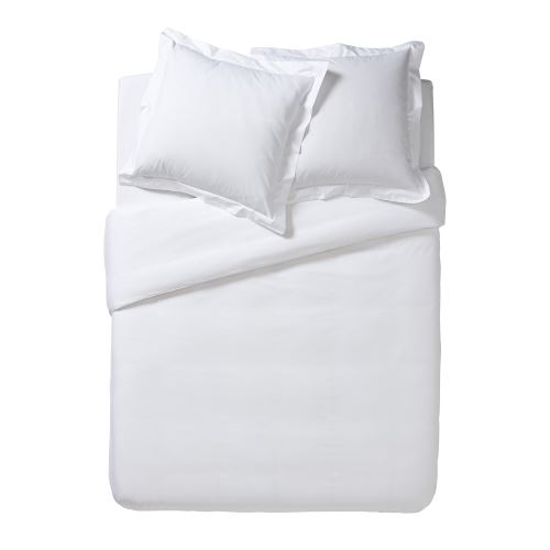 Essix - Percale coton Housse de Couette Blanc - 140 x 200 cm