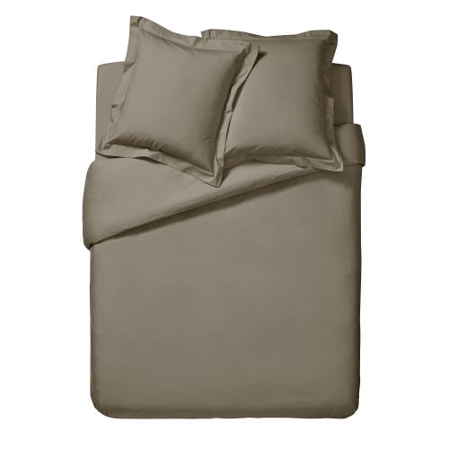 Essix - Percale coton Housse de Couette Taupe - 140 x 200 cm