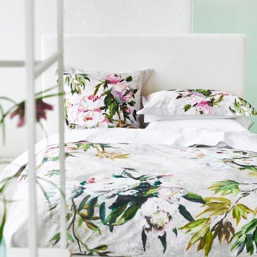 Designers Guild - Housse de couette Satin de coton Floreale Naturel - 240 x 220 cm