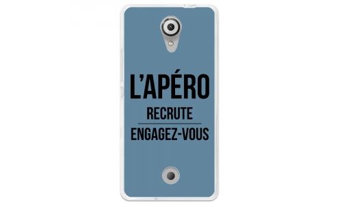 Coque souple pour Wiko Tommy avec impression Motifs l'apéro recrute bleu