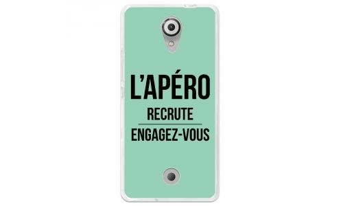 Coque souple pour Wiko Tommy avec impression Motifs l'apéro recrute turquoise