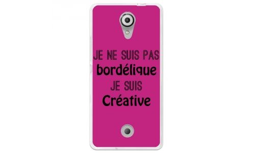 Coque souple pour Wiko Tommy avec impression Motifs Je ne suis pas bordélique fushia