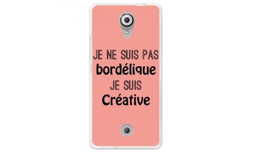 Coque souple pour Wiko Tommy avec impression Motifs Je ne suis pas bordélique rose