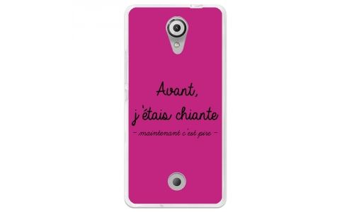 Coque souple pour Wiko Tommy avec impression Motifs Avant, j'étais chiante fushia