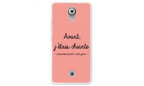 Coque souple pour Wiko Tommy avec impression Motifs Avant, j'étais chiante rose