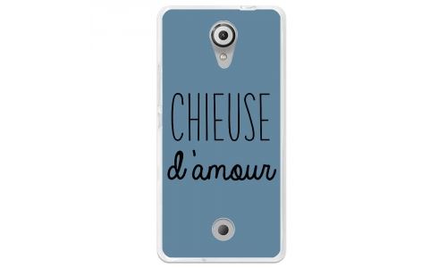 Coque souple pour Wiko Tommy avec impression Motifs Chieuse d'Amour bleu