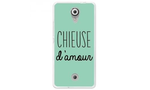 Coque souple pour Wiko Tommy avec impression Motifs Chieuse d'Amour turquoise