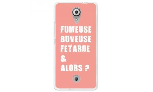 Coque souple pour Wiko Tommy avec impression Motifs fumeuse et alors rose