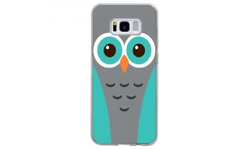Coque souple pour Samsung Galaxy S8 avec impression Motifs chouette bleue et grise