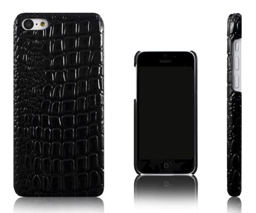 Xcessor Effet Peau Crocodile Étui Coque Pour Apple iPhone 5C. Noir