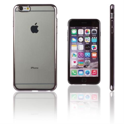 Xcessor Ultra Mince TPU Gel Étui pour Apple iPhone 6 Plus et 6S Plus Avec Bords Colorés. Clair / Noir