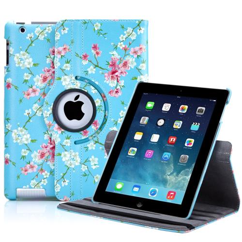 Étui Apple iPad 2 3 4 [360 DesignFloral] par 32nd® - Printemps Bleu