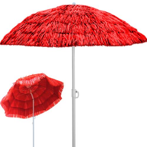 Parasol Hawaii - Ø 160 cm - Rouge - Inclinable pour jardin terrasse plage