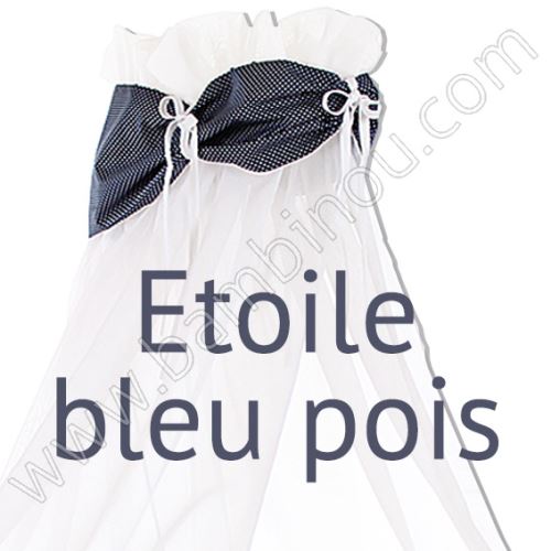 Ciel de lit étoile bleu pois pour lit Berceau cododo Babybay