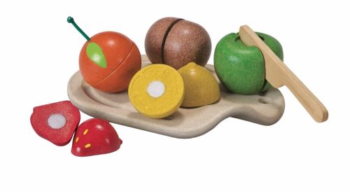 Dinette Assortiment de fruits à découper Plan Toys en bois
