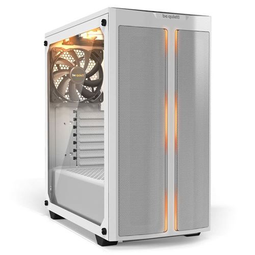 be quiet! Pure Base 500DX - Tour - ATX - panneau latéral fenêtré (verre trempé) - pas d'alimentation (ATX / PS/2) - blanc - USB/Audio