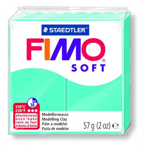 Pâte Fimo soft Bleu menthe poivrée 39 - 56 gr