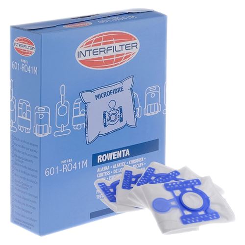 Boîte de 5 sacs microfibres Aspirateur 35600719 ROWENTA, TEFAL, CALOR, FAKIR, EXPRESS, FUST NOVAMATIC, CHROMEX, DICAFF, SIDEM, SIDEX, DELONGHI, FIRSTLINE, GOBLIN, NILCO, CURTISS, ELEXAVOX, SAMSUNG, URALUX, VEDETTE, VETRELLA - 35775