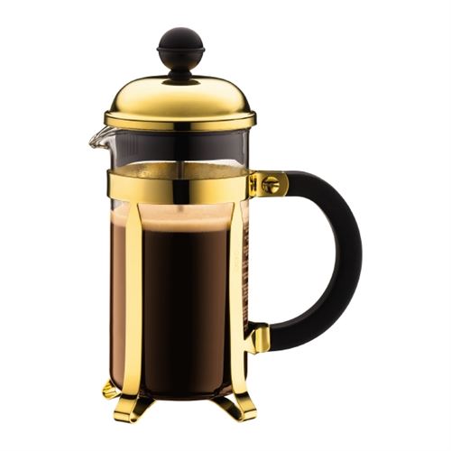 Bodum - Cafetière à piston, 3 tasses, 0.35 l, finition dorée