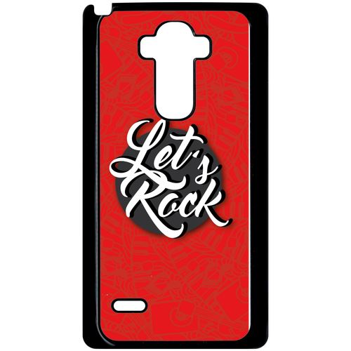 Coque Lg G4 Stylus Lets Rock Fond Rouge