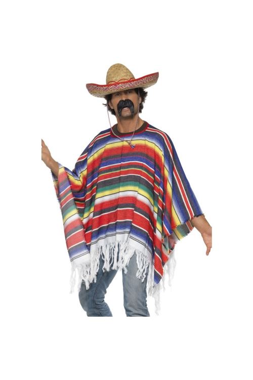 Poncho Mexicain Rainbow Taille Unique - Multicolores - Taille Unique
