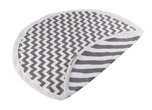 CHILDWOOD Speelmat 140 cm canvas grijs en wit PLMTBZIG