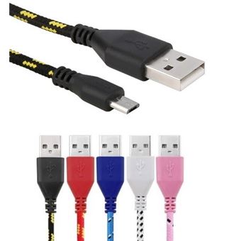 Cable Tresse pour Manette Playstation 4 PS4 3m Universel Chargeur  Connecteur Micro USB Tissu Tisse Lacet Fil Nylon (NOIR) - Connectique et  chargeur console - Achat & prix