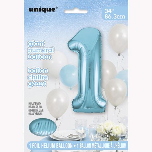 Unique Party - Ballon NOMBRE (1) (Bleu) - UTSG15123