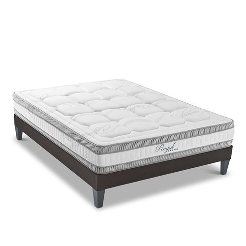 Ensemble royal 5* 90x200 cm matelas m&eacute;moire de forme + sommier bois mi-ferme
