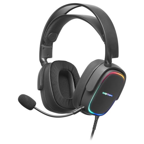 Casque Gamer RGB Mars Gaming MHAX Noir 53mm HiFi mic Amovible