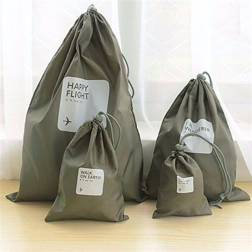 SHOP-STORY - Pack de 4 Organisateurs de Valise Étanches pour Chaussures, Sous-Vêtements etc - Gris