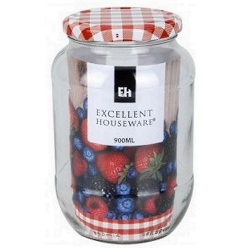 1 Bocal Couvercle Visse Verre 900 Ml Confiture Legume Fruit Cuisine
