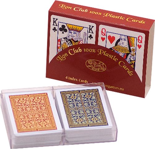 Cartes de poker Lion 100% plastique x2,