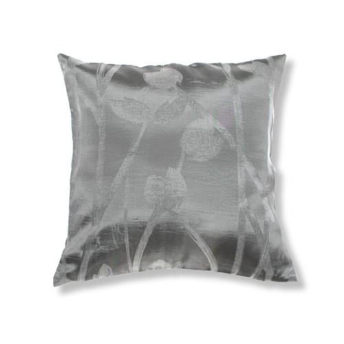 Coussin déhoussable 40 x 40 cm - TULIPE - Gris