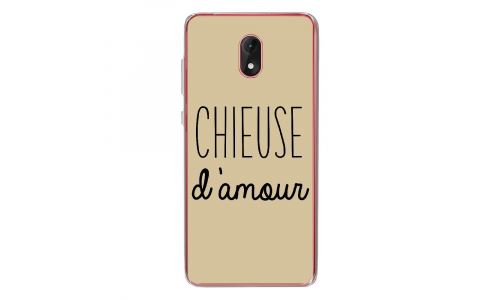Coque souple pour Wiko Lenny 5 avec impression Motifs Chieuse d'Amour taupe