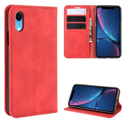 Etui en PU + TPU toucher soyeux avec support rouge pour votre Apple iPhone XR 6.1 pouces