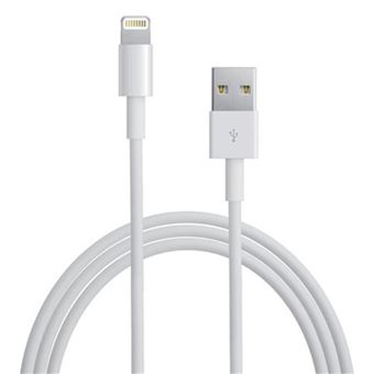 Câble Lightning blanc Apple chargeur iPhone 2m - Câble téléphone