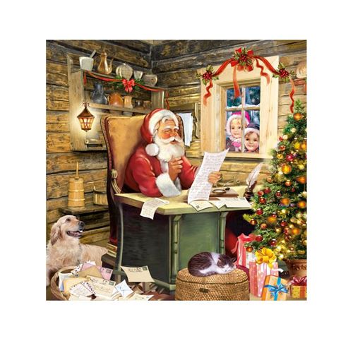 20 serviettes courrier noël 33x33 cm