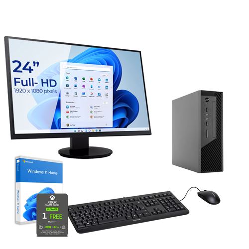 Pack Mini-PC Evolution Intel i7-9700, 16Go RAM DDR4, 500Go SSD NVMe M.2 PCIe, 2To HDD, DVD-RW, Wifi, Bluetooth,, écran, c/s et Win 10