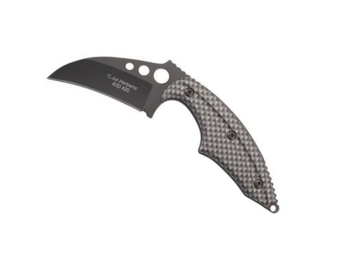 herbertz - 575706 - couteau de cou herbertz facon f. carbone noir 6cm inox