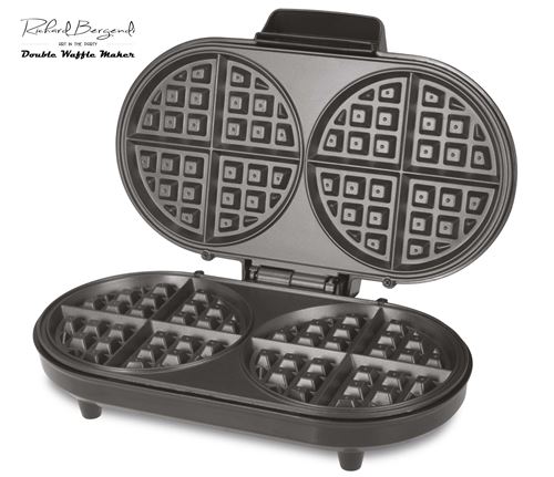 Richard Bergendi Double Belgian Waffle Maker, gaufrier, 1200 W, Plaques antiadhésives, Contrôle de la température variable