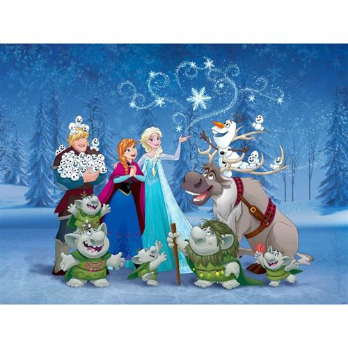 AG ART Papier peint XXL intisse La Reine des Neiges et les Trolls Disney Frozen 360X270 CM