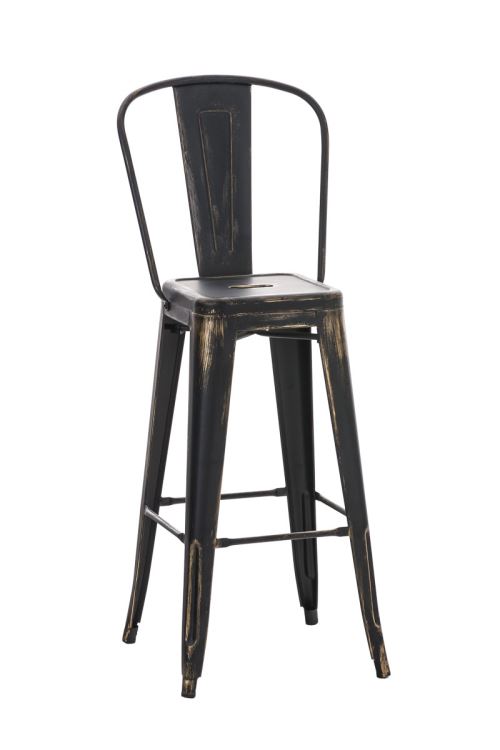 Tabouret de bar AIDEN , Noir-Or