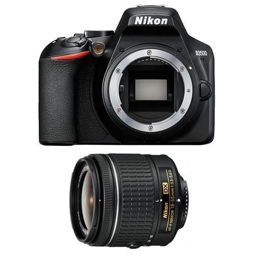 Nikon D3500 + Af-P 18–55 Kit D'Appareil-Photo Slr 24,2 Mp Cmos 6000 X 4000 Pixels Noir - Appareils Photos Numériques (24,2 Mp, 6000 X 4000 Pixels, Cmos, Full Hd, 365 G, Noir)