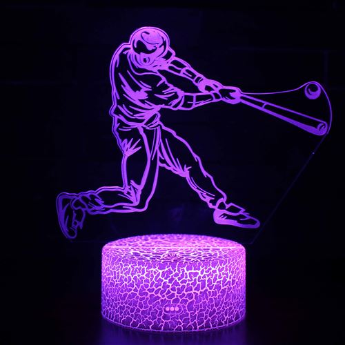 Stack Lampe 3D Tactile Veilleuses Enfant 7 Couleurs Avec Telecommande - Baseball #441 - Image 2