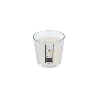 Bougie parfumée à la vanille - 13,5 x 12,5 cm - Verre - Blanc - 1