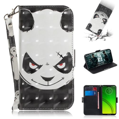 Etui en PU motif imprimé décor de points lumineux support magnétique motif panda pour votre Motorola Moto G7 Power