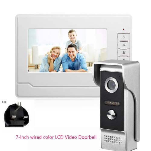 HD 7 pouces couleur LCD visiophone Intercom Sonnette caméra de vision nocturne Royaume-Uni